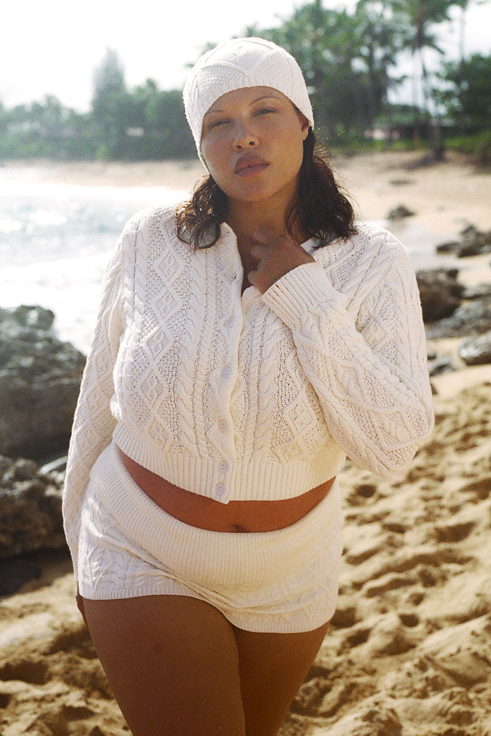 Marley Button Up Knit Cardigan  Honeymoon