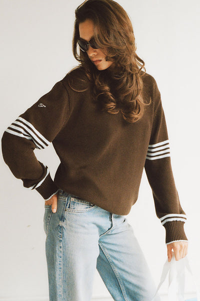 Sloane Oversized Knit Sweater - Chocolate Brown