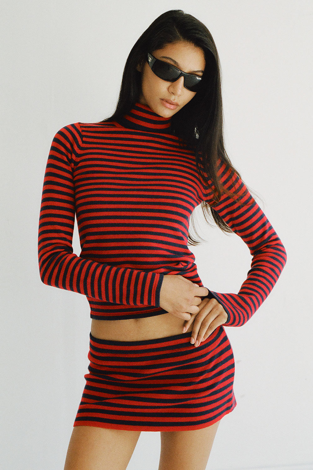 Milo Knit Turtleneck Sweater  Sunday Stripe