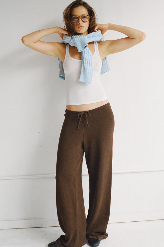 Product--Wesley Knit Pants - Chocolate Brown