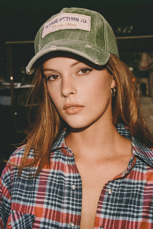 Carolina Distressed Canvas Baseball Cap - Harvest by Frankies Bikinis 