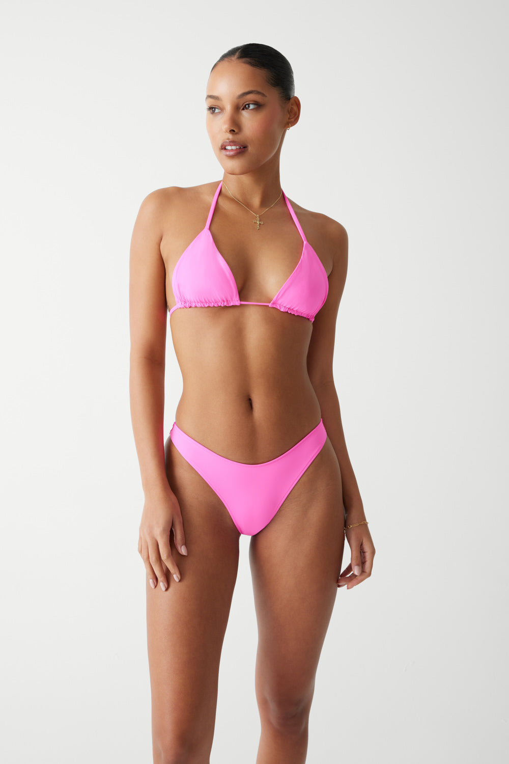 Neon Fuller Bust Triangle Tie Bikini Top