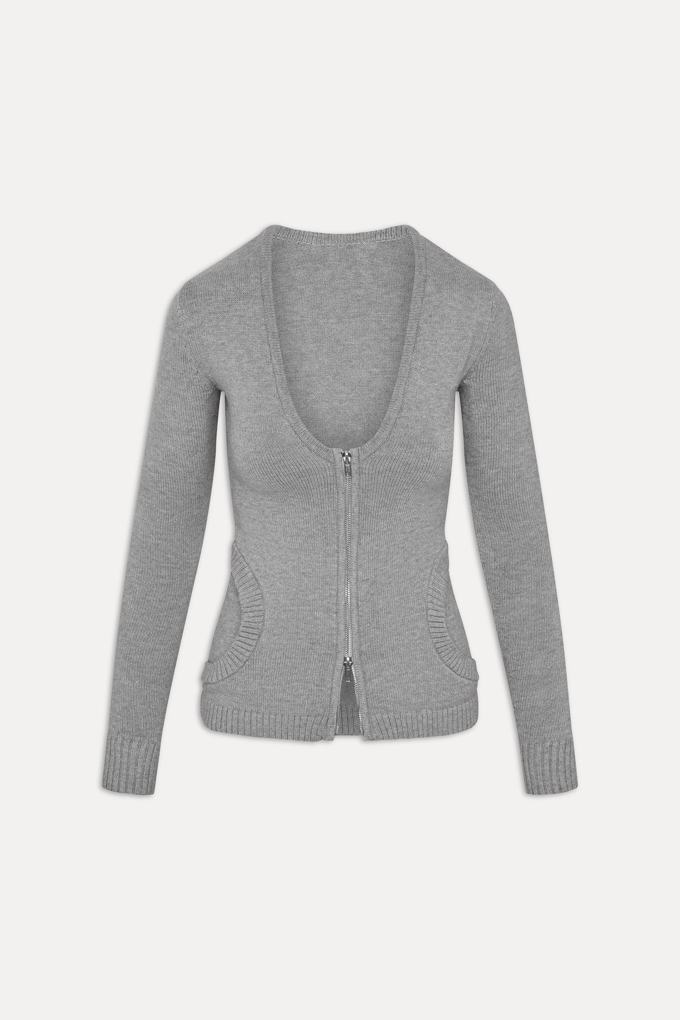 Sienna Zip Up Knit Sweater  Cloud Cover
