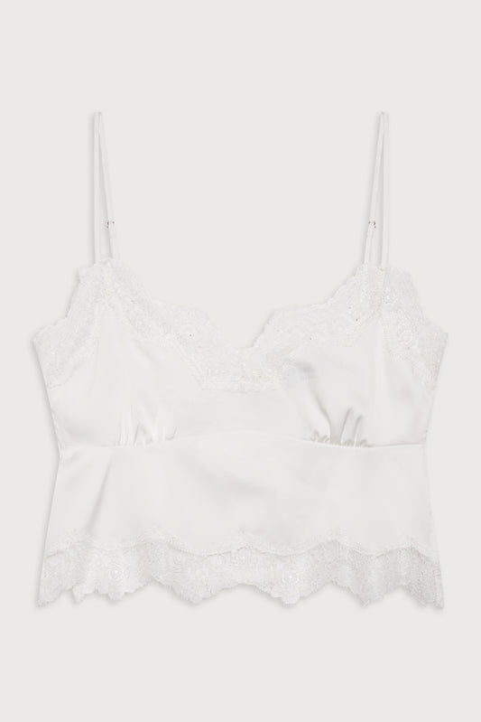 Snuggle satin camisole white by Frankies Bikinis 