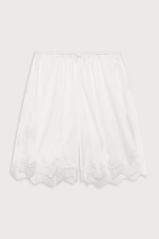 Snuggle satin capri short white by Frankies Bikinis 