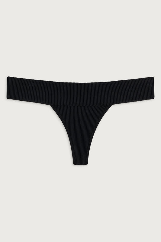 Sofia ribbed micro bikini bottom black by Frankies Bikinis 