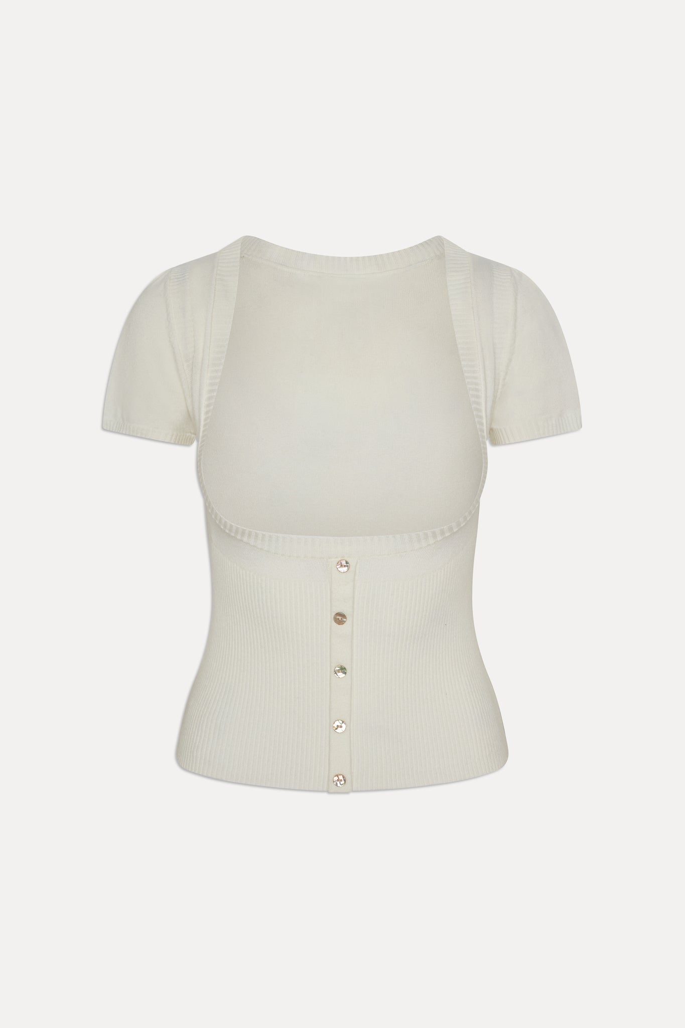 x JENNIE Sofia Knit Top  Coconut Cream