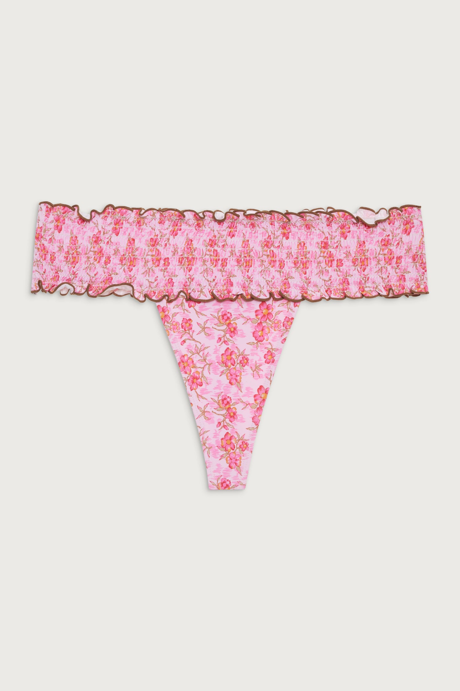 Sofie Floral Micro Bikini Bottom - Watercolor Hibiscus