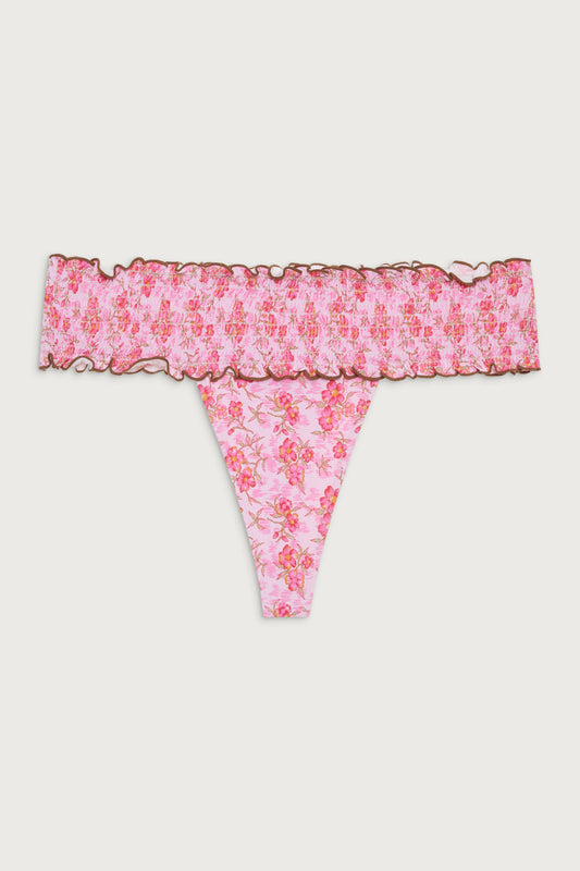 Sofie floral micro bikini bottom watercolor hibiscus by Frankies Bikinis 