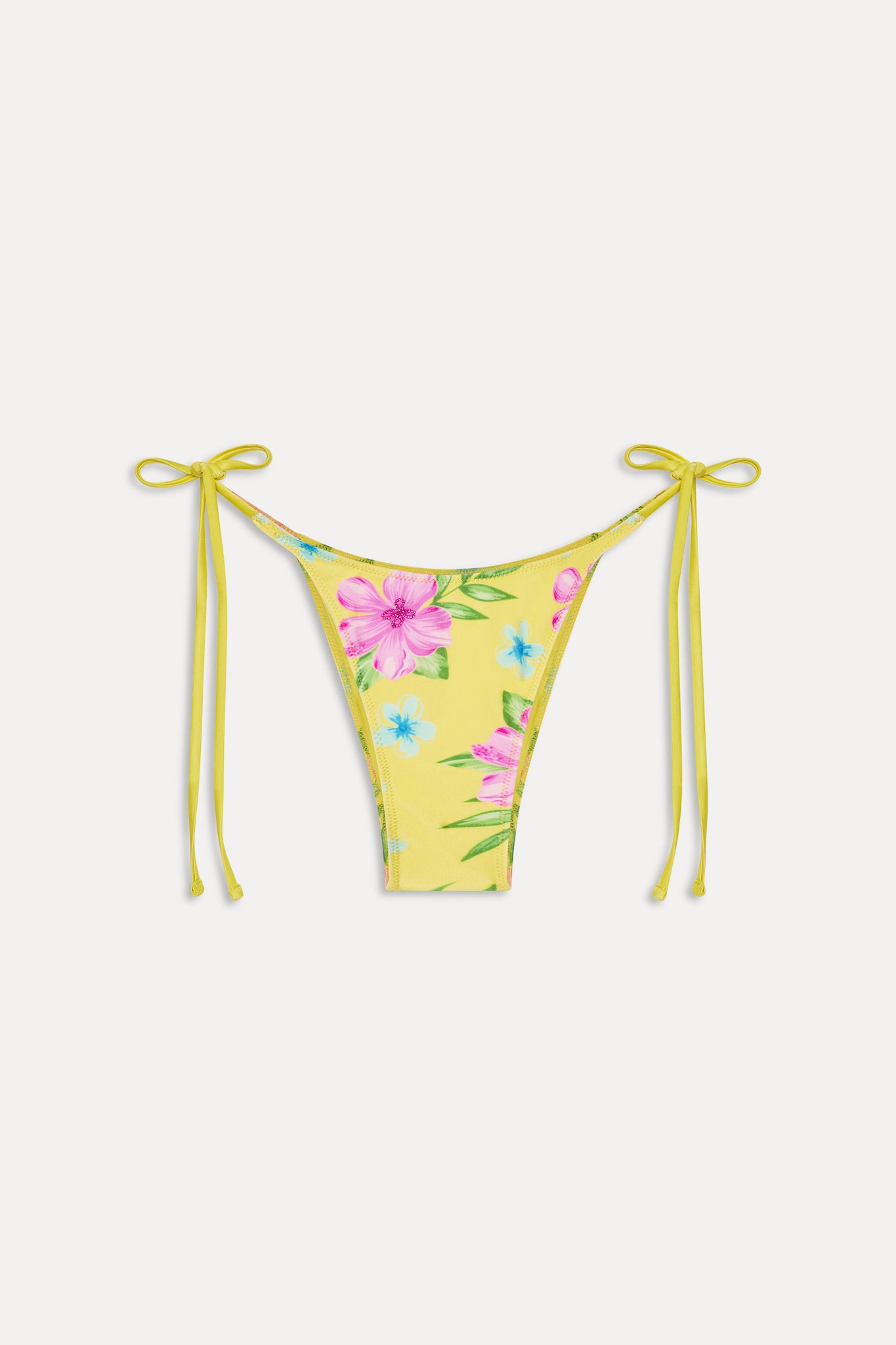 Soleil Satin Beaded Bikini Bottom  Hibiscus Lemonade