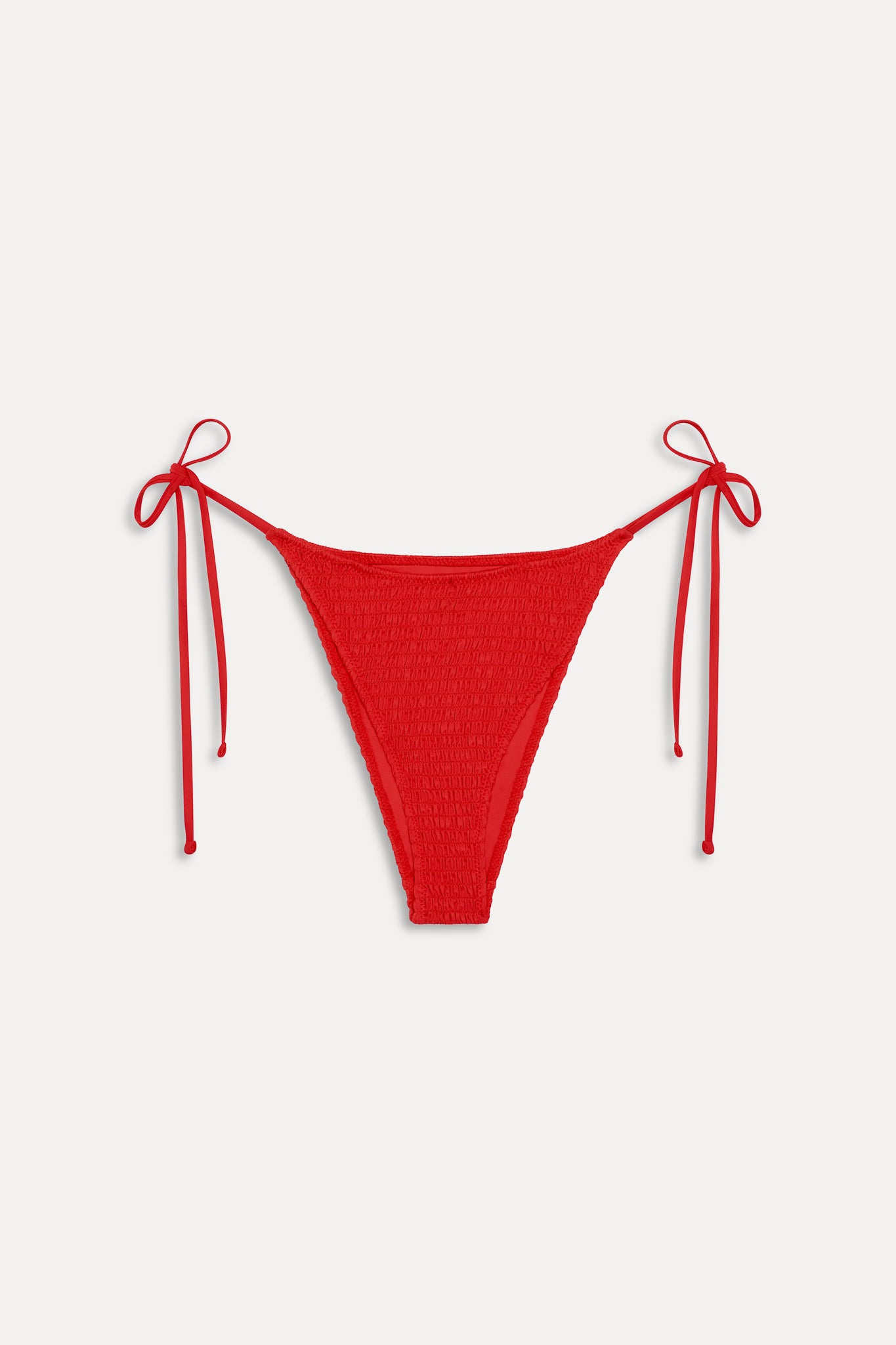 Soleil Smocked Cheeky Bikini Bottom  Classic Red