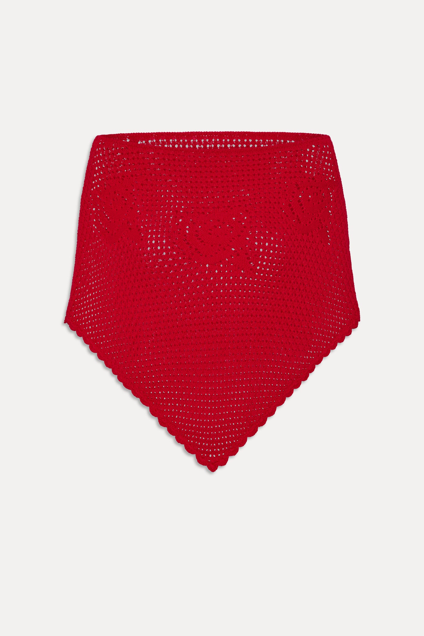 Sophie Crochet Poncho  Red Rose