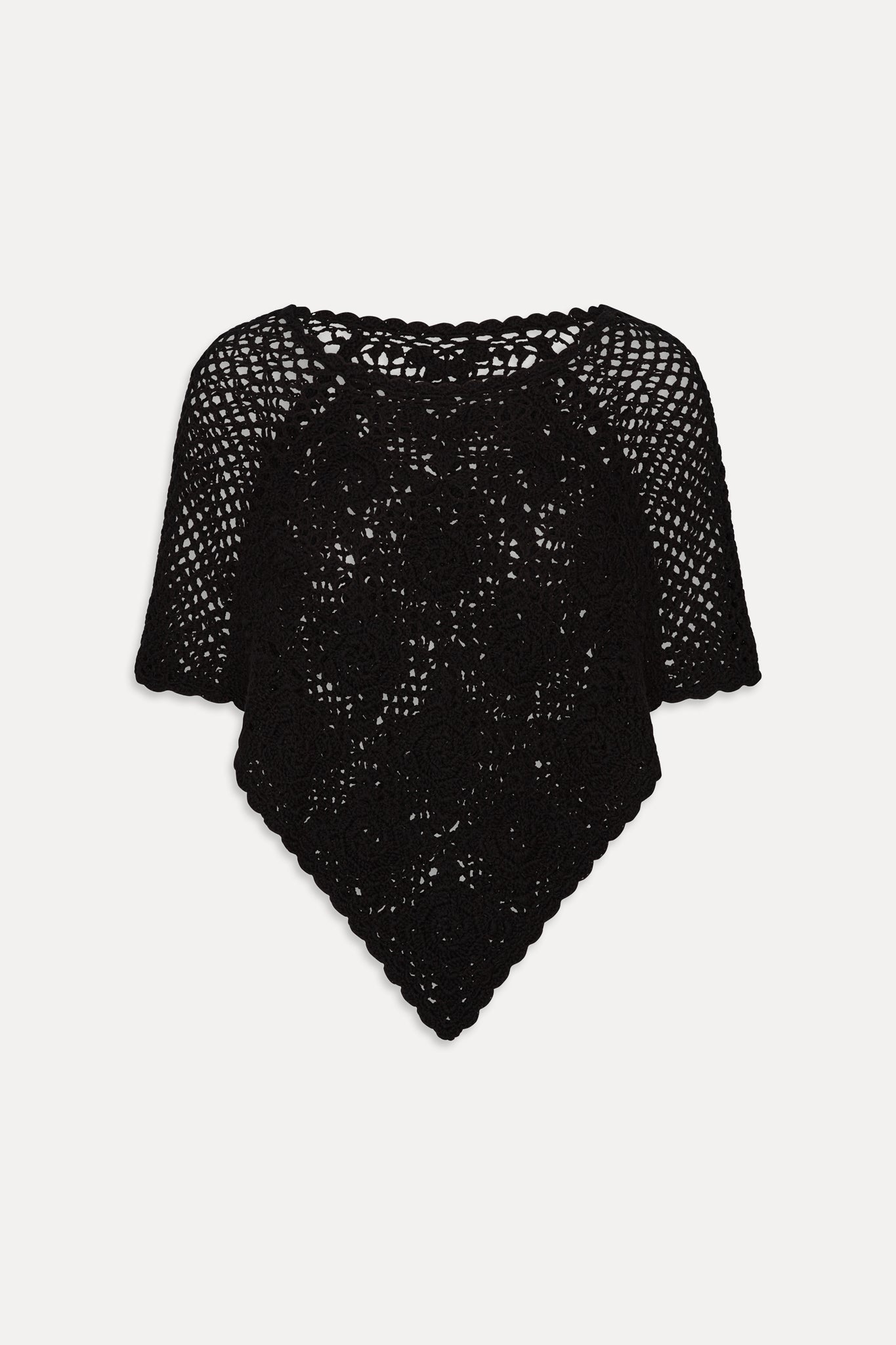 Sophie Crochet Poncho  Black