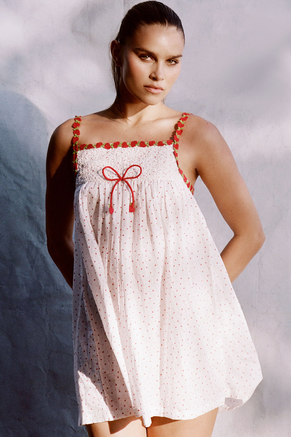 Coppola Cotton Babydoll Dress  Tiny Berry