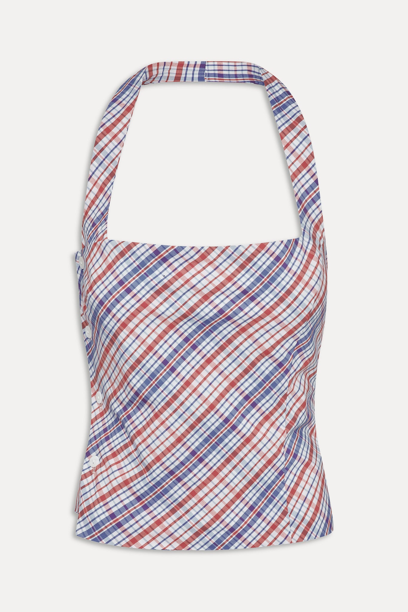 Sterling Cotton Wrap Halter Top  Americana Plaid