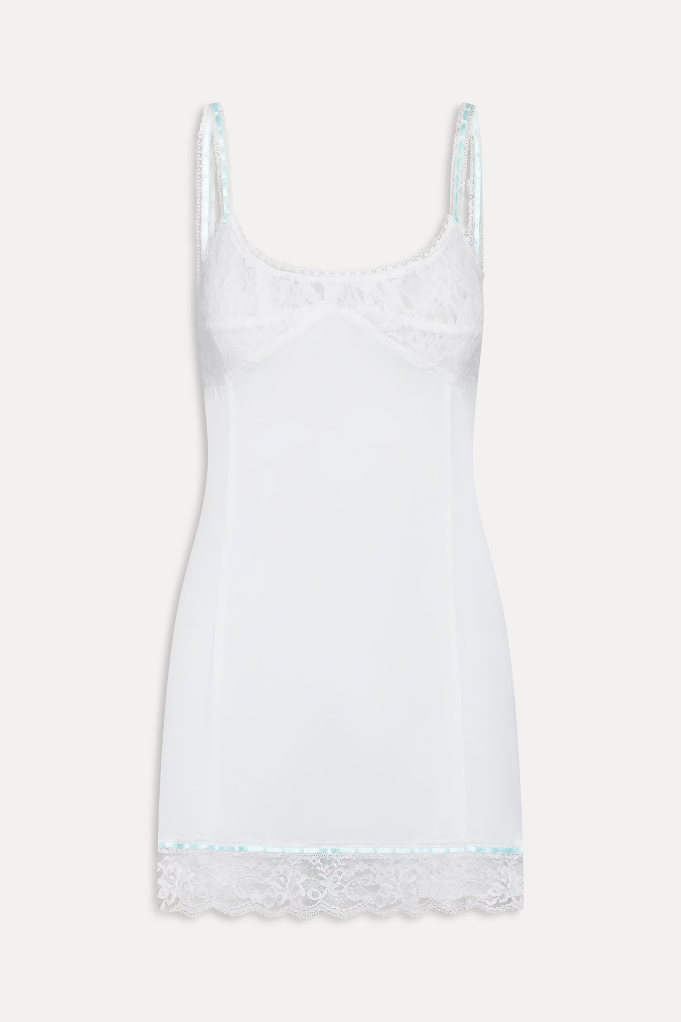 Summer Sonnet Satin Mini Dress  Optic White