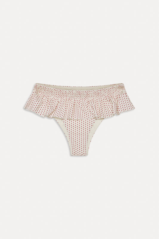 BELLA HADID Sunday Swim Skirt Strawberry Polka Dot by Frankies Bikinis 