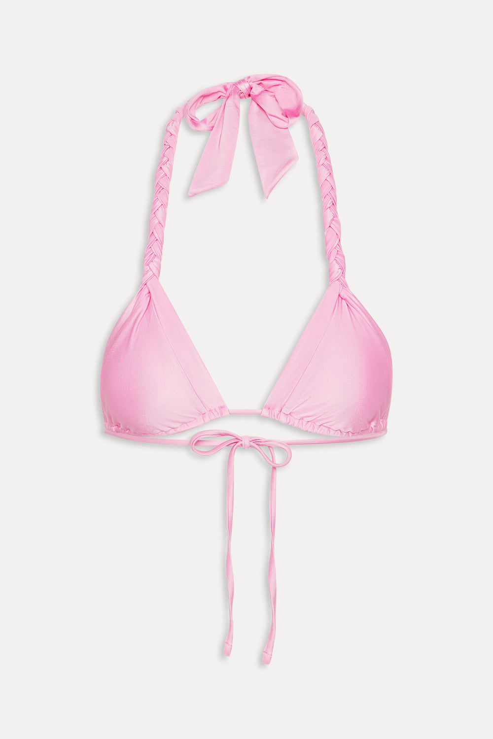 Talia Satin Triangle Bikini Top  Pink Shine