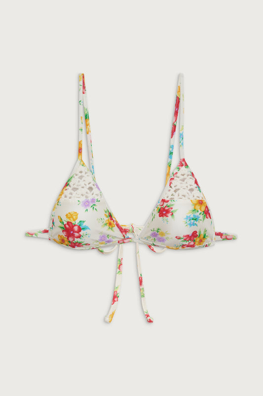 Tanner Shine Triangle Bikini Top Sweet Hibiscus by Frankies Bikinis 