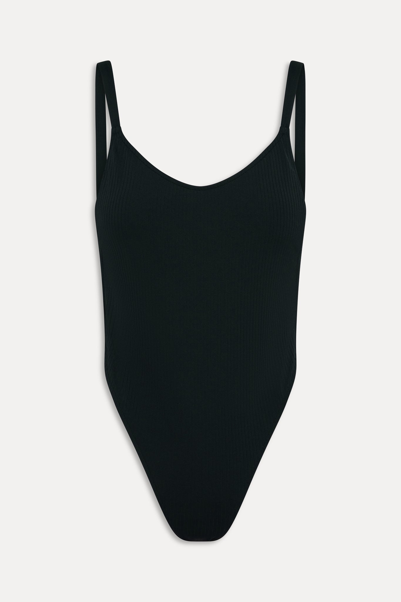 Tasha Ribbed One Piece Swimsuit  Black
