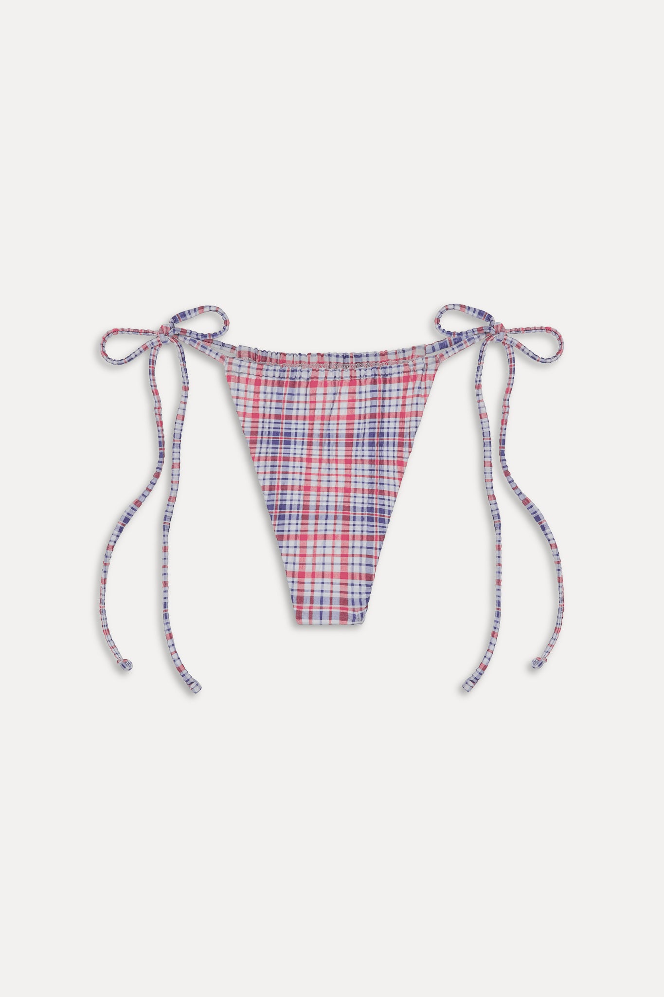 Tia Skimpy String Bikini Bottom  Americana Plaid