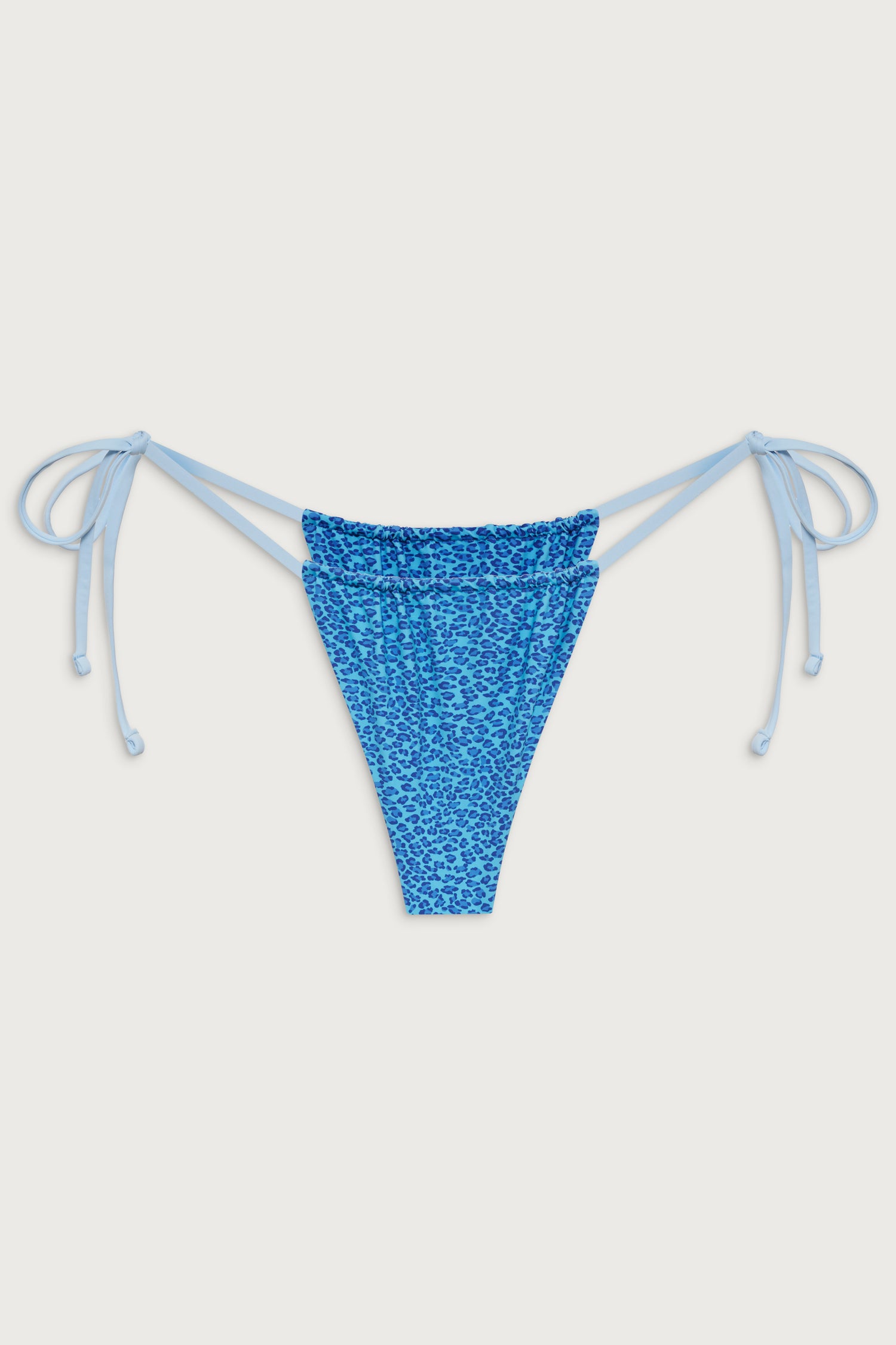 Tia Skimpy String Bikini Bottom  Cobalt Cheetah