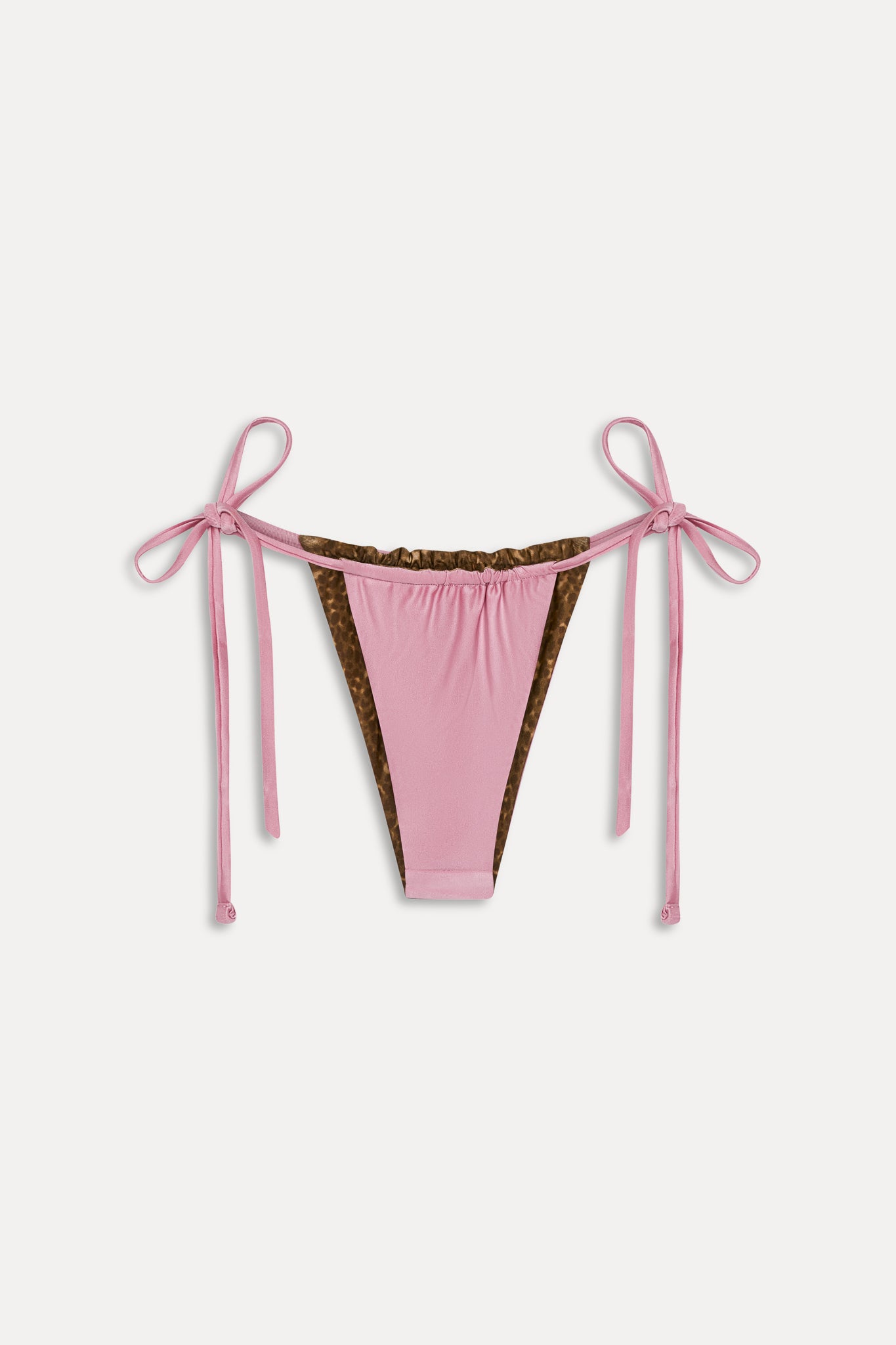 Tia Reversible Satin Bikini Bottom  Vintage Cheetah
