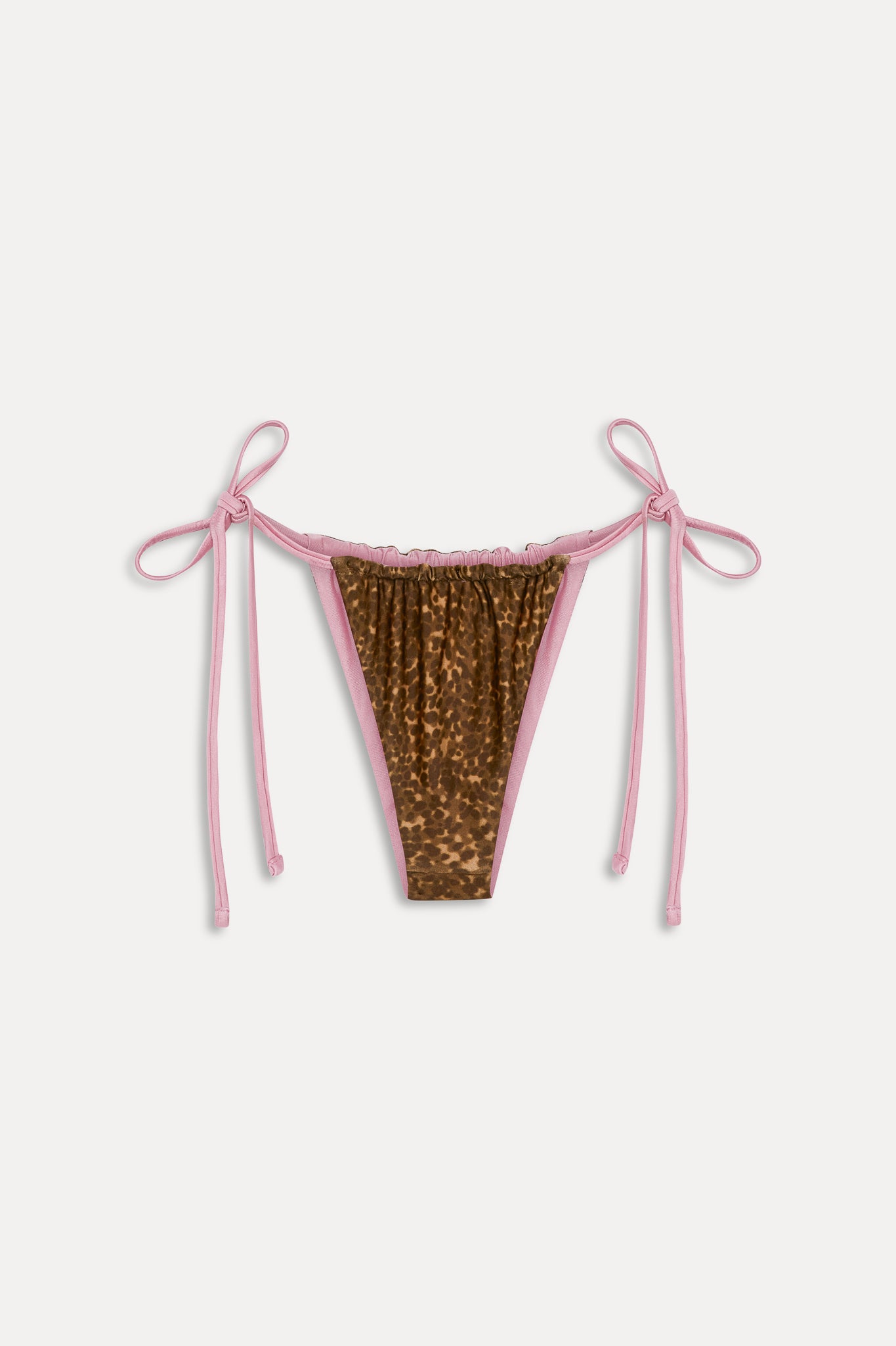 Tia Reversible Satin Bikini Bottom  Vintage Cheetah