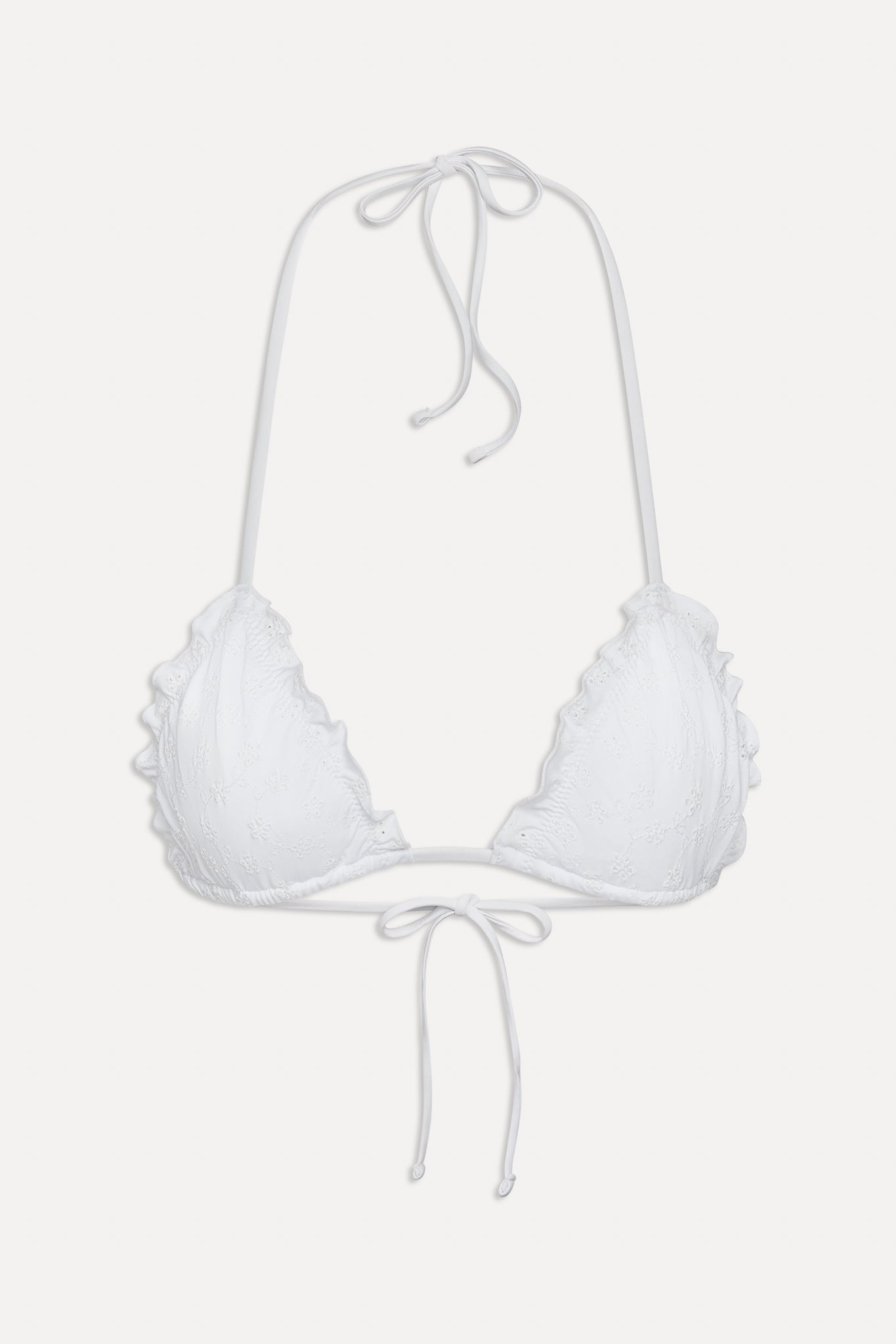 Tidal Eyelet Triangle Bikini Top  Spring Cloud