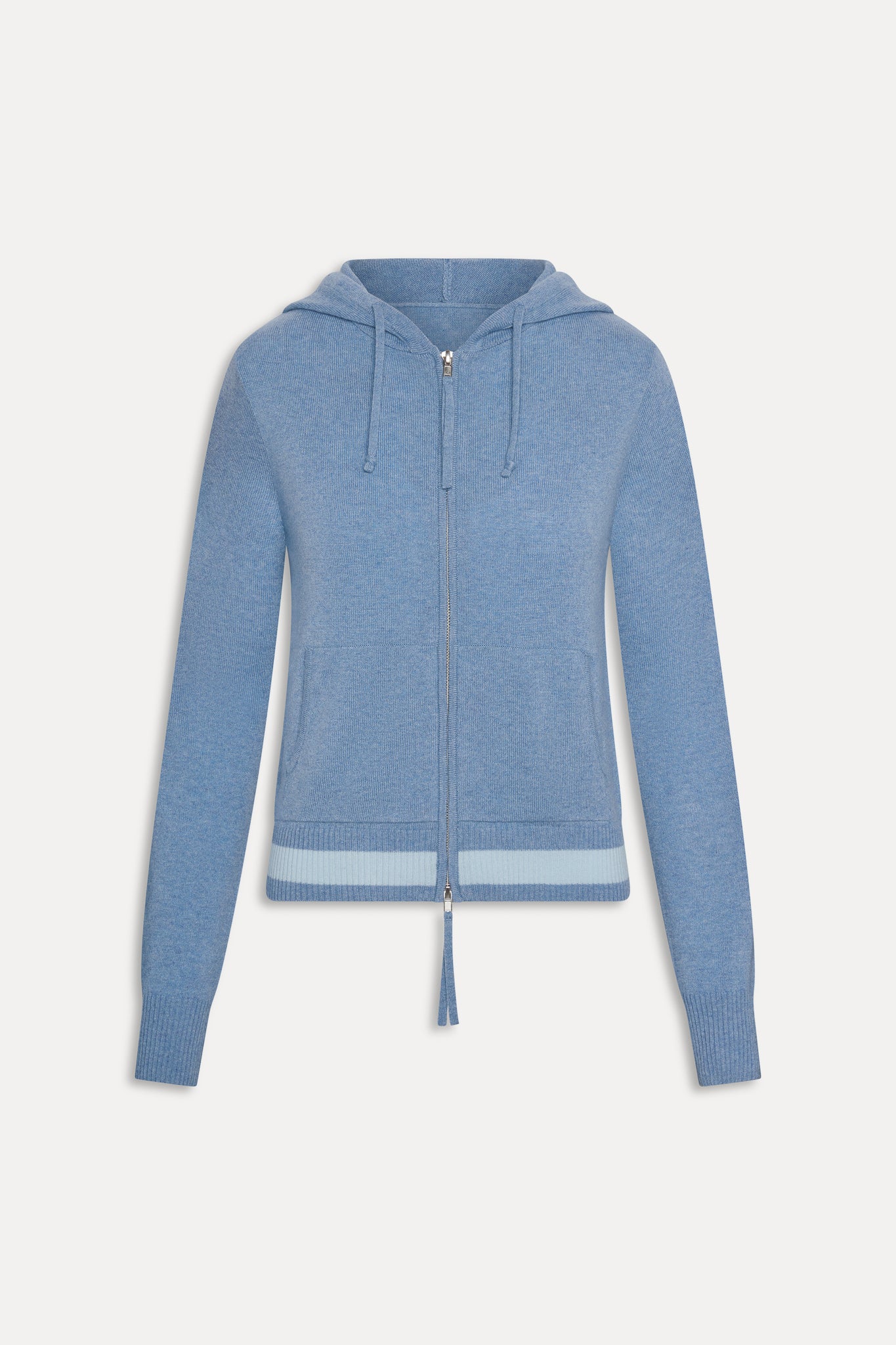 Topanga Cashmere Zip Up Hoodie  Blue Lake