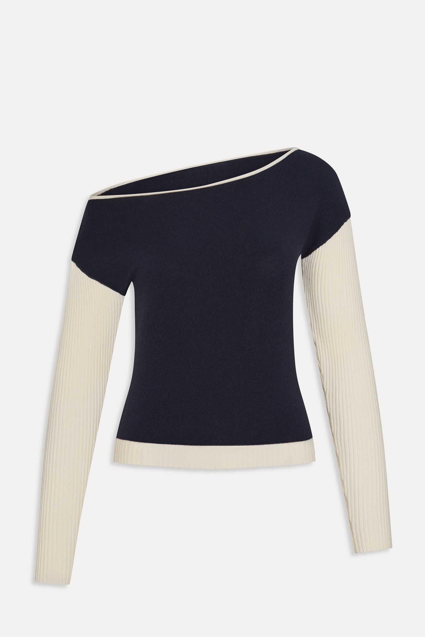 Vail Off The Shoulder Knit Shirt  Deep Sea