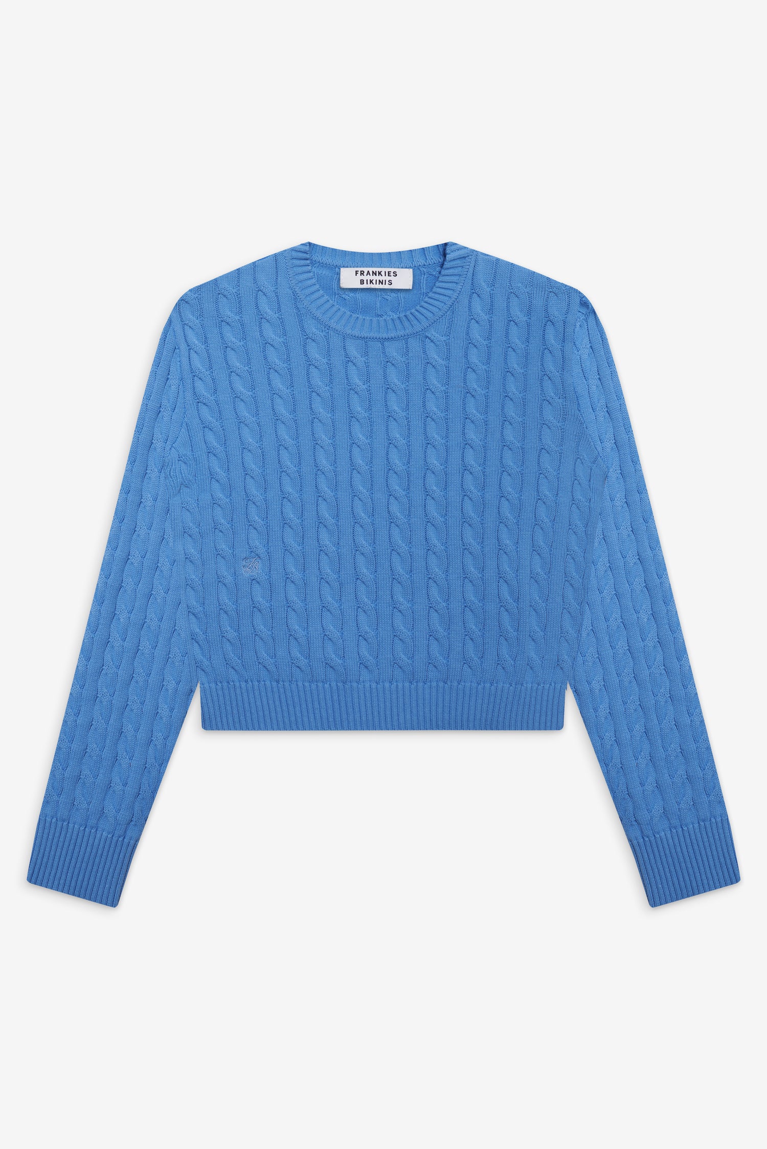 Varsity Cable Knit Sweater  Blue Moon