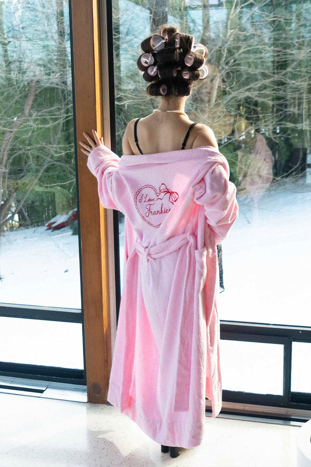 Valentine Terry Robe  Bouquet Pink