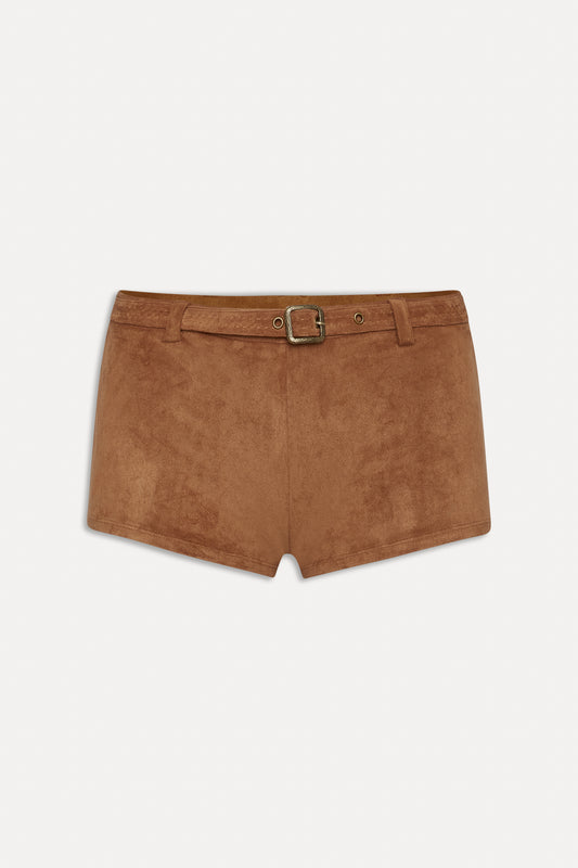 BELLA HADID Wrangler Booty Shorts Sunkissed Suede by Frankies Bikinis 