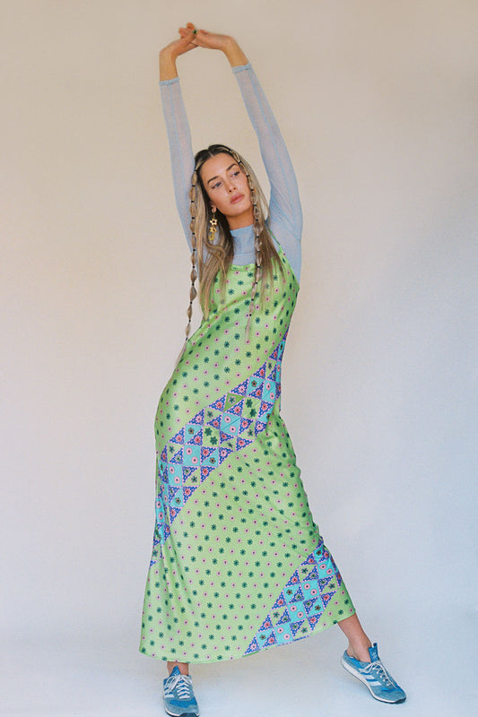 Isabelle Satin Versailles Floral Long Dress by Frankies Bikinis 