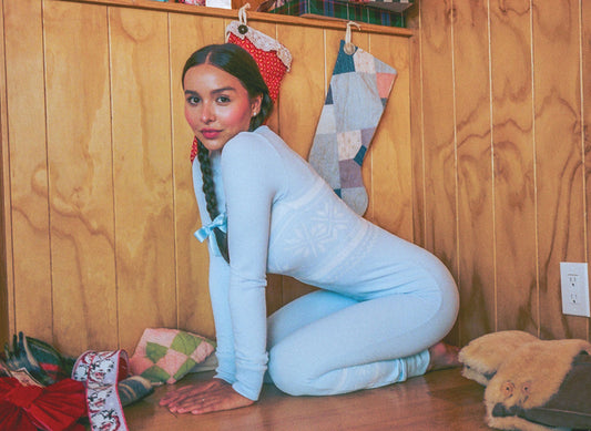 January Waffle Pajama Onesie Flurries by Frankies Bikinis 