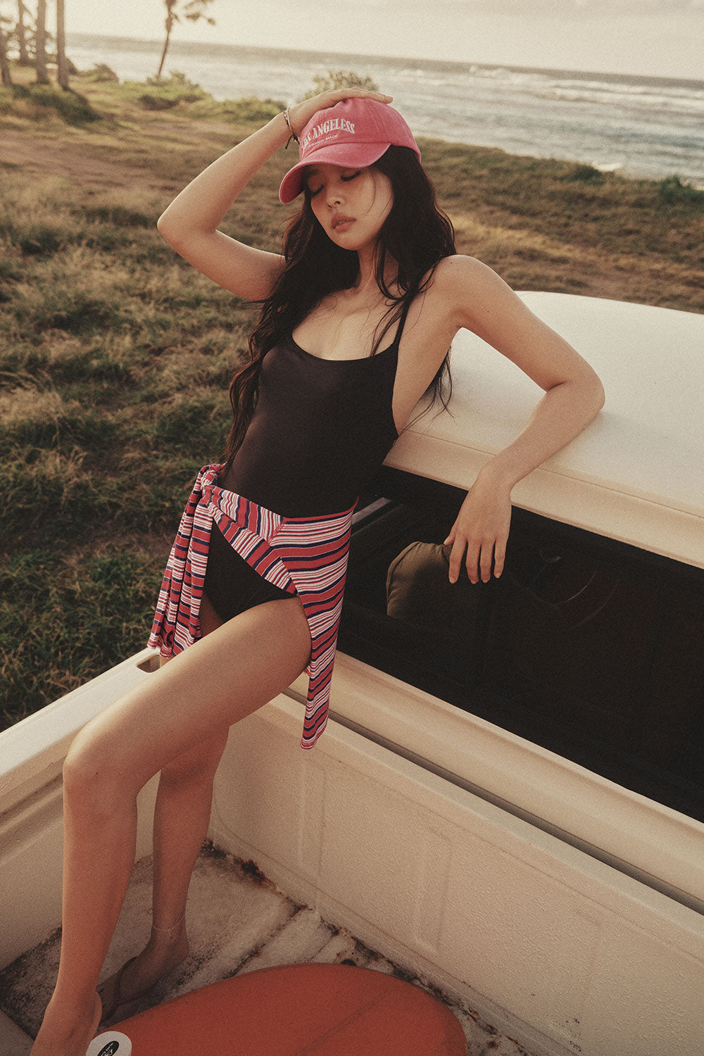 x JENNIE Lotus One Piece Swimsuit  Black