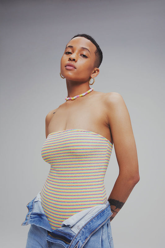 Pride Campaign Stella Lovers Stripe Terry One Piece by Frankies Bikinis 