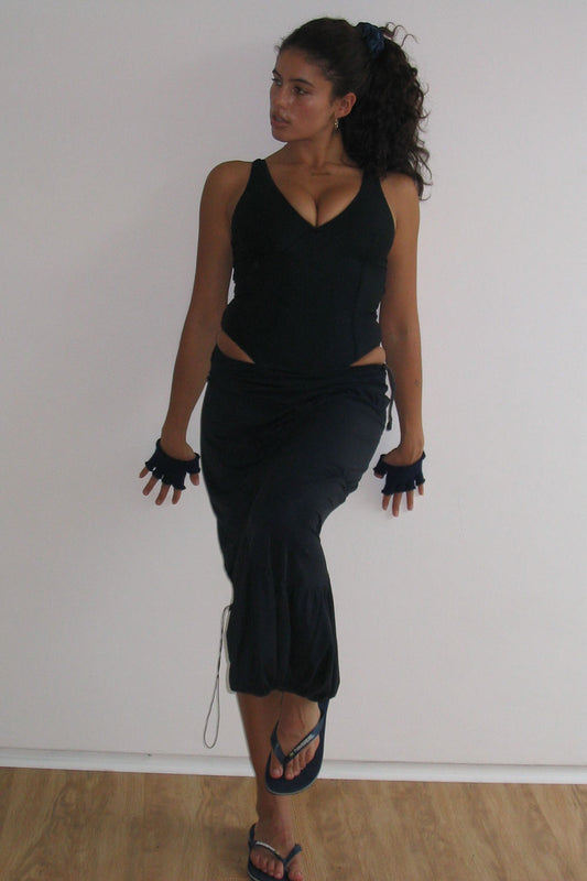 Lila Ribbed One Piece Swimsuit Ebony by Frankies Bikinis 