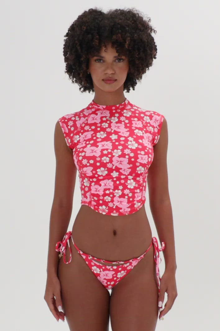 Blue Crush Floral Crop Top Coconut Girl Video