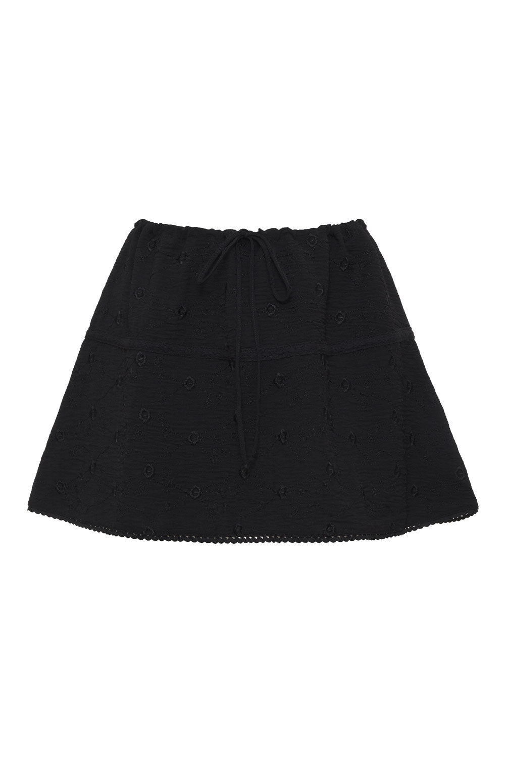 Anabelle Eyelet Mini Skirt  Black