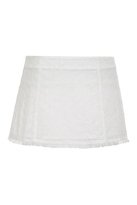 Bardot Eyelet Mini Skirt White