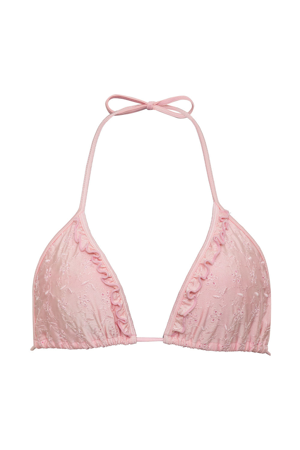 Camilla Eyelet Shine Bikini Top - Cherry Blossom