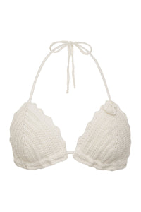 Chloe Triangle Crochet Bikini Top White