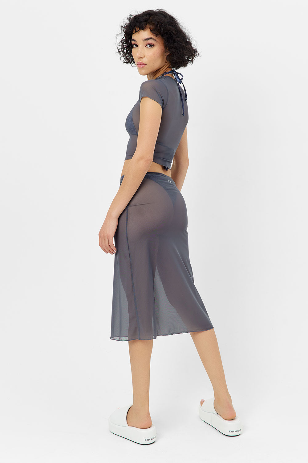 Adriana Mesh Midi Skirt - Galaxy