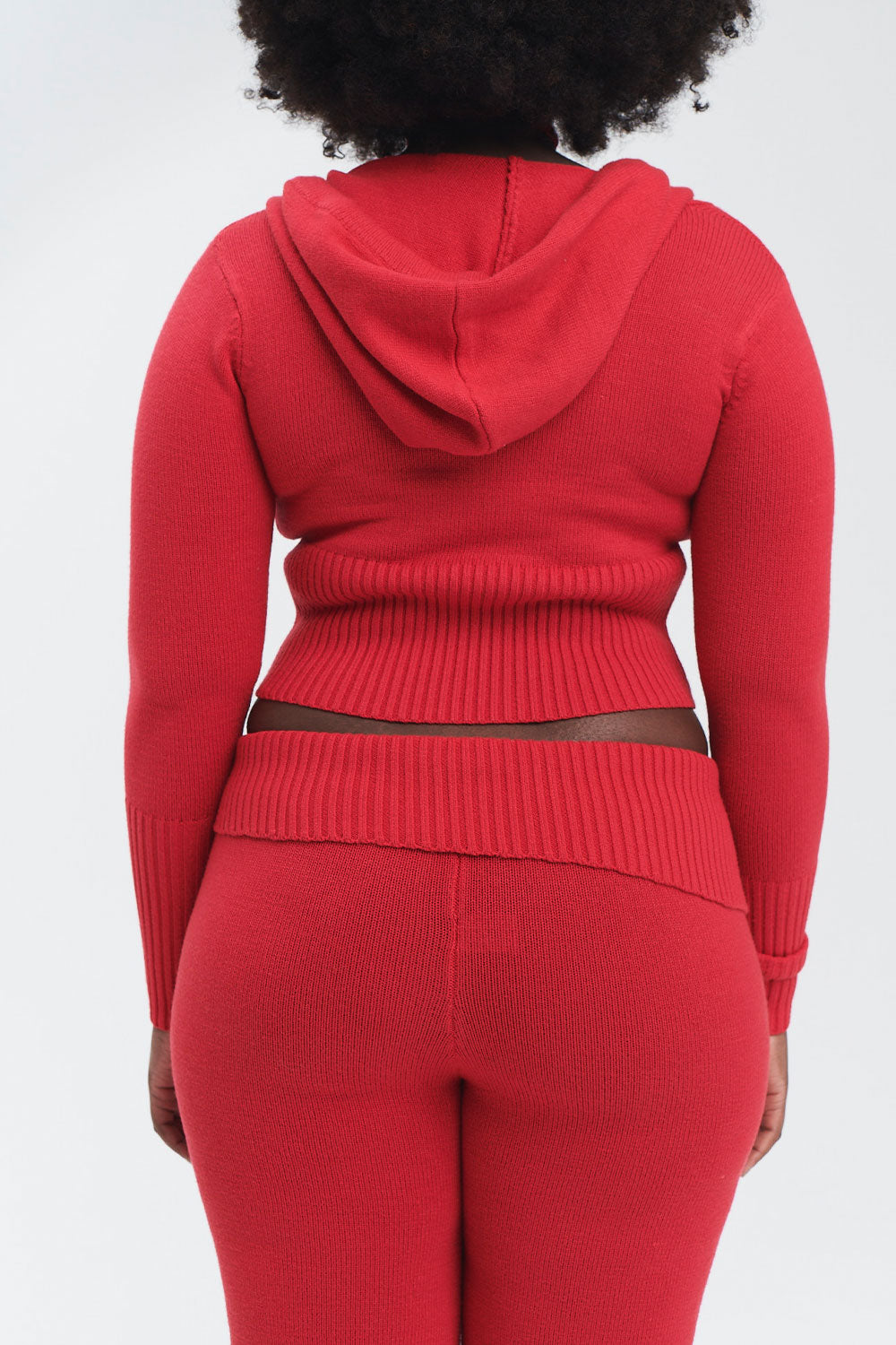 Aimee Cloud Knit Zip Up Hoodie Love Bug Red