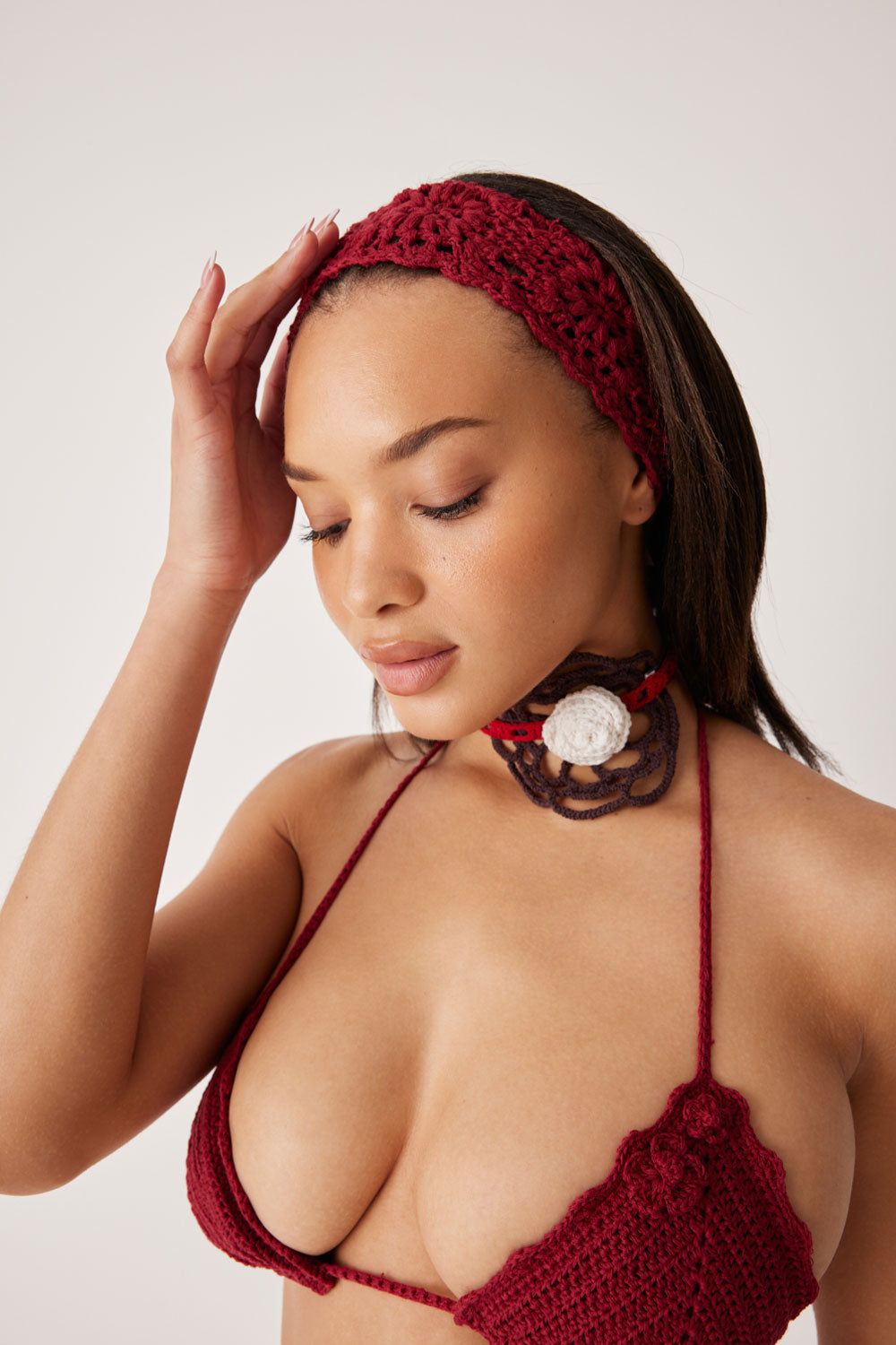 Amore Crochet Headband - Ruby