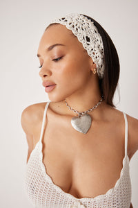 Amore Crochet Headband White