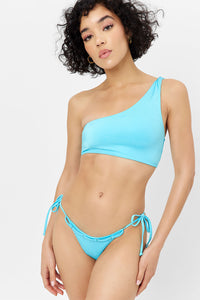 Barb Shine One Shoulder Bikini Top Aquamarine