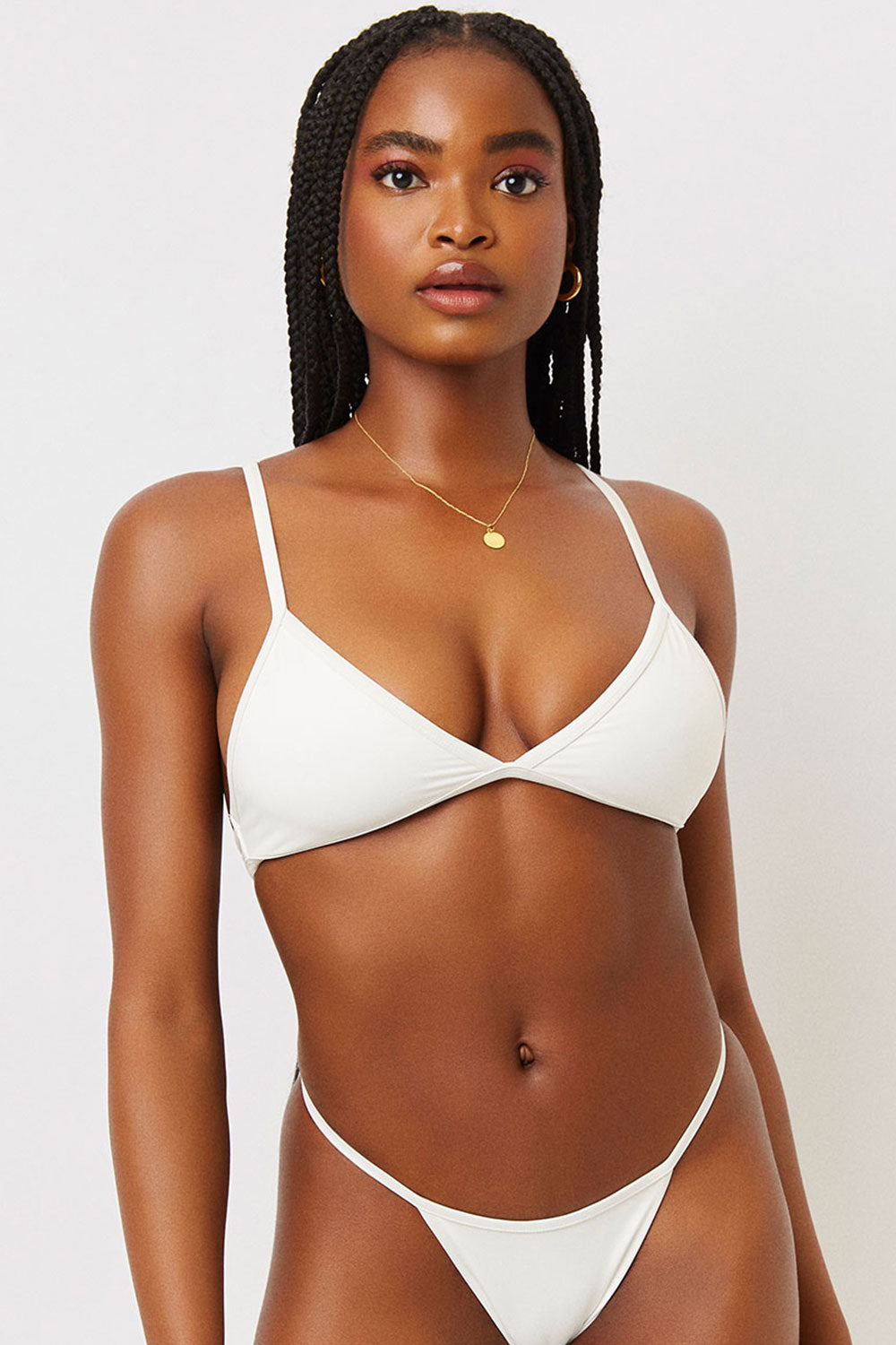 Binx Triangle Bikini Top - White